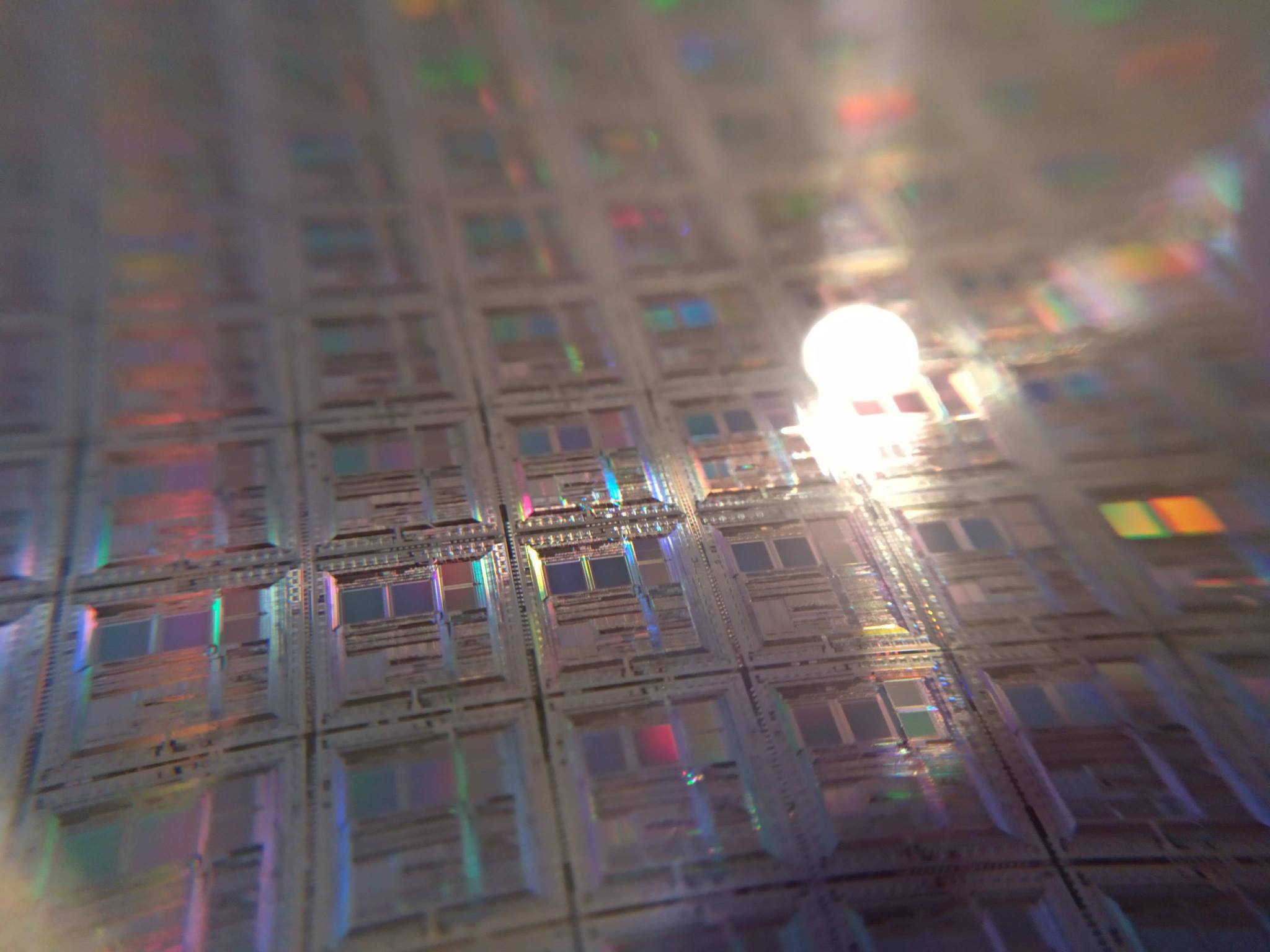 Detail van een echte siliciumwafer
